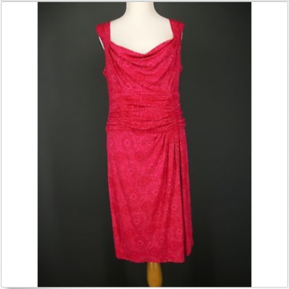 NANETTE LEPORE Dress 12 Pink Floral Knit Rayon